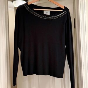 Black Sweater with Sequin Embellishments